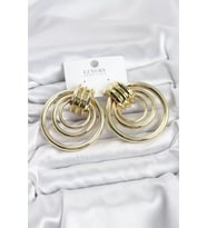 Pirinç Gold Renk Halka Model Vintage Kadın Küpe - TJ-BKP11629