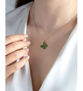 Bahar Kelebeği Gümüş Kolye (STD)