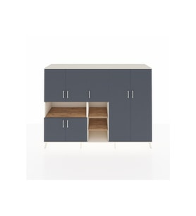 Hyperion Dolap 13 Raflı 7 Kapaklı 220x44x163 Aytaşı-Antrasit/Çam