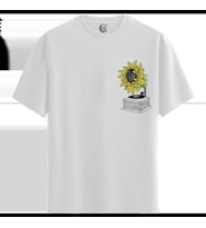 Sunflower Vinyl - %100 Pamuklu Erkek Beyaz Tişört - Premium Quality (Siyah - Beyaz)