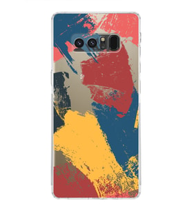 Samsung Galaxy Note 8 Uyumlu Kamera Korumalı Kapak Brushstroke Tasarımlı  Şeffaf  Kılıf