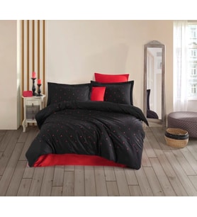 Mulvxurg Urg02 Çift Kişilik Poplin Premium Nakışlı Nevresim Lubow Siyah (Mulvix)