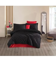 Mulvxurg Urg02 Çift Kişilik Poplin Premium Nakışlı Nevresim Lubow Siyah (Mulvix)