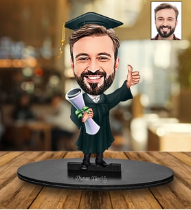 Kişiye Özel  Mezuniyet Tasarımlı Karikatür Biblo 196
