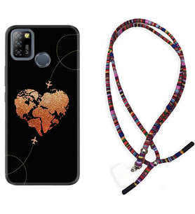 INFINIX Smart 4 5 6 Zero 8 S5 Pro Kılıf Boyun Asklı Rasta Silikon Plane Heart 1721