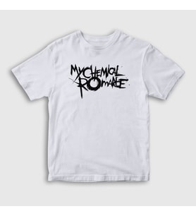Presmono Unisex Çocuk Beyaz Logo My Chemical Romance T-Shirt 71087tt (Beyaz)
