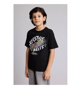 Defacto Baskılı Siyah Erkek Çocuk T-Shirt G7466A8/BK81