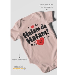 Halam Da Halam! Kısa Kollu Bebek Body %100 Pamuk