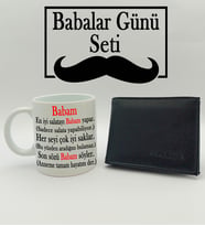 Babalar Gününe Özel Babam Tasarımlı Kupa & Cüzdan Hediye Seti