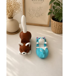2'li Set Kedi Figürlü Telefon Tutucu Stand - 3D Baskı Ofis Masaüstü Aksesuarı ve Biblo