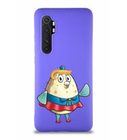Xiaomi Mi Note 10 Lite Soft Premier Kapak Bayan Puff Tasarımlı Silikon Kılıf - Mor (Şeffaf)