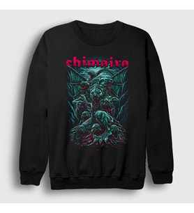Presmono Unisex Siyah Kingdom Chimaria Sweatshirt 549281tt