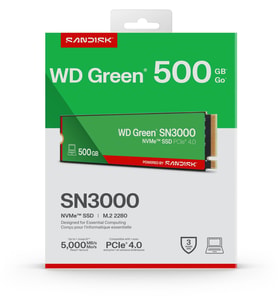 WD Green SN3000 500GB WDS500G4G0E 5000/4100MB/s PCIe Gen4x4 M.2 2280 NVMe SSD