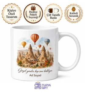 Nevşehir Seyahat Hatırası Baskılı Kupa Bardak Hediye Porselen Mug
