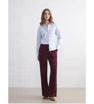 LCW Modest Bordo Beli Lastikli Geniş Paça Kadın Pantolon