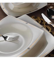 Kütahya Porselen Bone Mare 62 Prça 1060521 Desen Yemek Takımı