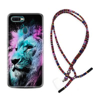 Oppo A5S A15 A16 A54 A55 A73 A74 Kılıf Boyun Asklı Rasta Silikon Pink Blue Leon 1603