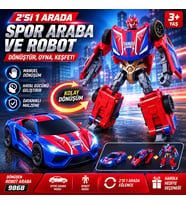 Dönüşen Robot Araba 2'si 1 Arada Spor Araba ve Robot Oyuncak Manuel Dönüşüm