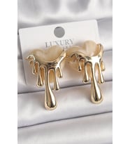 Mey İthalat® Pirinç Renk Beyaz Sedefli Akan Kalp Model Kadın Küpe