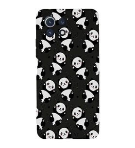 Xiaomi Mi 11 Lite Uyumlu Lansman Kılıf Panda Tasarımlı İçi Kadife Kapak-Siyah (Şeffaf)