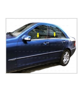 M. Benz C Klasse W203 Krom Cam Çıtası 4 prç. 2000-2007 P.Çelik