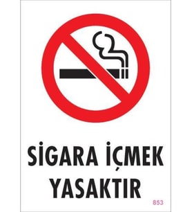 Sigara İçmek Yasaktır Uyarı Levhası 25x35 KOD:853