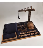 Kişiye Özel İnşaat Mühendisi Masa İsimliği Kartvizitlik - Şantiye & Yeni İş Tebrik Hediyesi