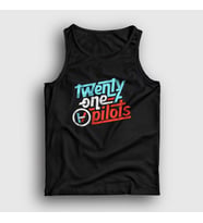Presmono Unisex Siyah Retro Twenty One Pilots Atlet 120021tt