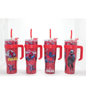 Sevimli Spiderman Pipetli Termos & Suluk Alk4713