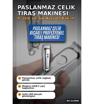 Lexroo Kablosuz Saç ve Sakal Tıraş Makinesi T-Bıçaklı 3 Tarak Aparatlı Şarjlı Düzeltici Seti Kuru