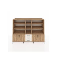 Kronos Dolap 11 Raflı 3 Çekmeceli 4 Kapaklı 220x59x163 Çam-Çam/Aytaşı