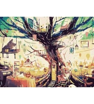 Mistik Ağaç Sayılarla Boyama Seti 40x50 cm (Tuvale Gerili)