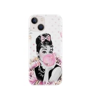 Iphone 13 Kılıf Resimli Desenli Baskılı Silikon Kılıf + Tam Kaplayan Cam Yeşil Mermer 2