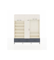 Arges Dolap 18 Raflı 4 Çekmeceli Tek Askılı 220x30x243 Aytaşı-Aytaşı/Antrasit