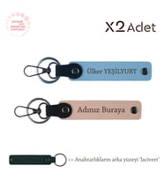 Patrona Manevi Jest, İsimli & Soyisimli 2’li Anahtarlık Hediye Takımı, Yavru Ağzı-Gök Mavi-Lacivert
