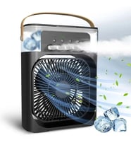 Taşınabilir 3 Farklı Mod Ayarlı 7 Farklı Led Işıklı Sulu Soğutmalı Taşınabilir Masaüstü USB Fan Vantilatör (5690)