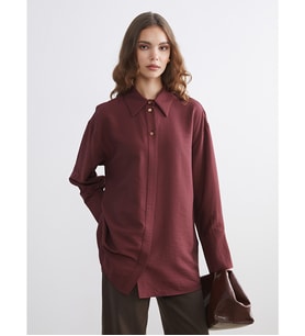 LCW Modest Bordo Kadın Gömlek Tunik