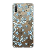 PrintiFy General Mobile GM 10 Uyumlu Kamera Korumalı Floral Mavi Tasarımlı Şeffaf  Kılıf