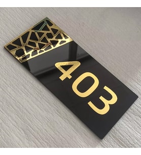Siyah & Gold Pattern Seri Kapı Numarası