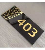 Siyah & Gold Pattern Seri Kapı Numarası