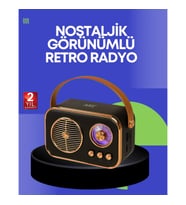 Mey İthalat® Klasik Retro Radyo – Bluetooth Destekli, FM Özellikli Şarjlı Hoparlör