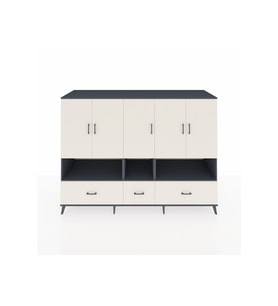 Kronos Dolap 12 Raflı 3 Çekmeceli 5 Kapaklı 220x59x163 Antrasit-Aytaşı
