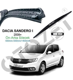 DACİA SANDERO ÖN ARKA SİLECEK SÜPÜRGESİ TAKIM  2008+
