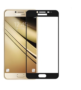 Galaxy A3 2016 Ekranı Tam Kaplayan Düz Cam Koruyucu (Siyah)
