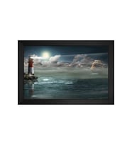 Manzara Temalı Kanvas Tablo 80 x 110 cm Siyah Çerçeve