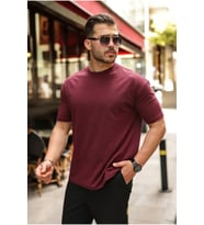 Erkek Kolları Dar Kesim Rahat Kalıp Basic Tişört