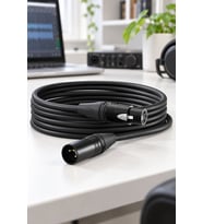 Midex MCB-5X Kaliteli Stereo Mikrofon Kablosu XLR + XLR 5 Metre Siyah Renk