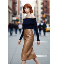 Kadın Ekru Carmen Yaka Fitted Crop Triko Kazak İlkbahar Sonbahar İçin Şık Ve Basic Tasarım