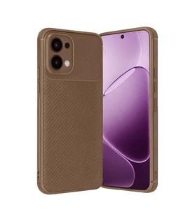 Oppo A6 Pro 4G Auto Focus Karbon Kapak - Kahverengi