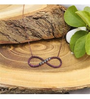 Rose Kaplama Ruby Taşlı Nazarlı Sonsuzluk Gümüş Kolye (Karışık)